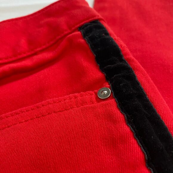NWT Velvet Heart Francescas Hallie Red Black Velvet Racer‎ Stripe Jeans Size 27 - Picture 7 of 16